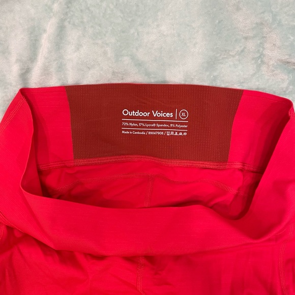 Outdoor Voices TechSweat Leggings 7/8 Red XL - Picture 5 of 5